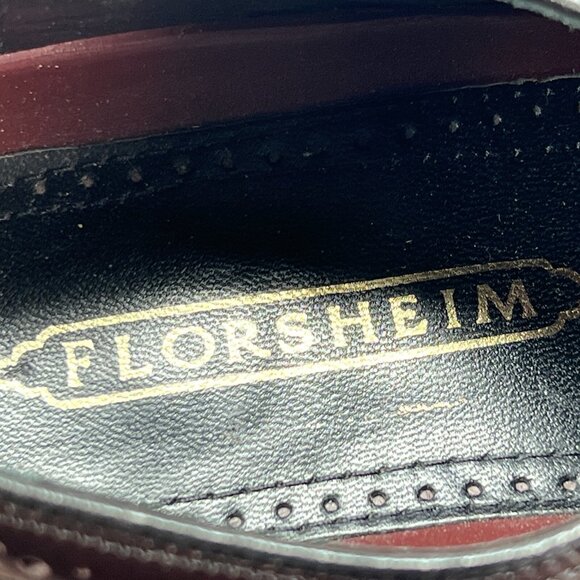 Florsheim Mens Lexington Burgundy Leather Wingtip Dress Shoes 30300 Size 9 EEE - Picture 7 of 11